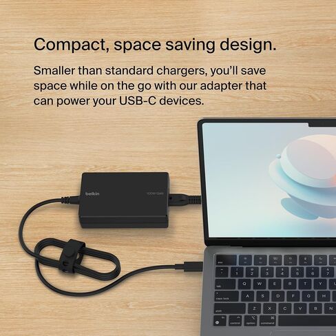 Belkin Connect 100W USB-C Core GaN Power Adapter, Fast-Charging Adapter w/Universal USB-C Compatibility, 100W Power Delivery, 8ft Power Cable for Gaming, MacBook Pro, PC Laptops, and Chromebook in Saudi Arabia