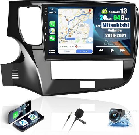 2G+64G Android 13 Car Stereo for Mitsubishi Outlander 2018-2021 with Wireless Apple Carplay Android Auto,10.1'' Touchscreen Car Radio with GPS Navigation,Bluetooth,WiFi/FM/RDS Radio+Backup Camera in Saudi Arabia