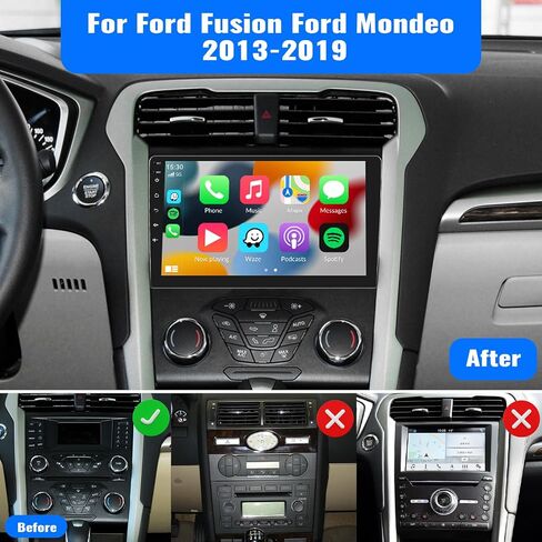 [2G+64G] ستيريو سيارة Android 13 لراديو Ford Fusion Ford Mondeo 2013-2019، لاسلكي Apple CarPlay Andriod Auto Bluetooth 9 بوصة نظام تحديد المواقع العالمي (GPS) وحدة رأسية WiFi Mirror Link FM/RDS SWC + ميكروفون كاميرا احتياطية in Saudi Arabia