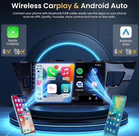 5GWIFI Android Car Radio Stereo for Toyota Corolla 2014 2015 2016: (2+64G) 10.2 Inch Head Unit with 1280 * 800 HD Touch Screen Carplay/Android Auto Backup Camera GPS in Saudi Arabia