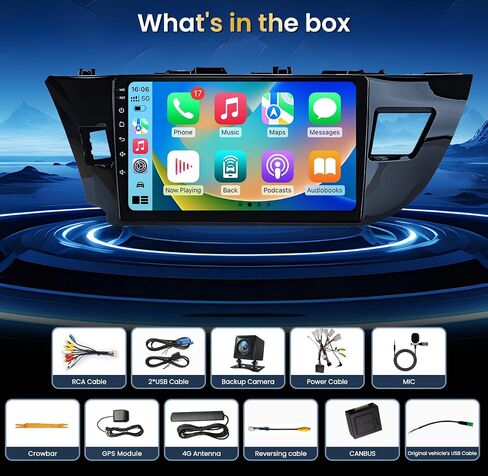 5GWIFI Android Car Radio Stereo for Toyota Corolla 2014 2015 2016: (2+64G) 10.2 Inch Head Unit with 1280 * 800 HD Touch Screen Carplay/Android Auto Backup Camera GPS in Saudi Arabia