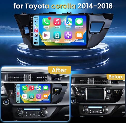 5GWIFI Android Car Radio Stereo for Toyota Corolla 2014 2015 2016: (2+64G) 10.2 Inch Head Unit with 1280 * 800 HD Touch Screen Carplay/Android Auto Backup Camera GPS in Saudi Arabia