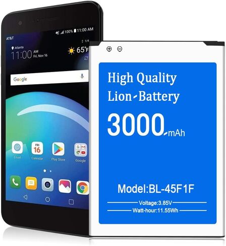 BL-45F1F Battery Replacement for LG Phoenix 3，3000mAH for LG LV3 Aristo M150 M151 MS210 M210 Phoenix 3 Risio 2 Fortune M153 Fortune 2 LMX210CM, LG BL-45F1F Battery with Manual in Kuwait