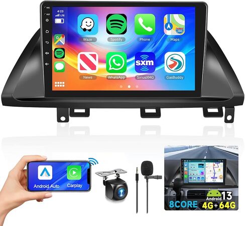 راديو سيارة 8 CORE 4G+64G لسيارة Honda Odyssey 2005-2010 مع Apple CarPlay/Android Auto، Podofo 10.1 بوصة 1280 * 720P IPS شاشة لمس ستيريو Android 13 GPS WiFi Bluetooth DSP SWC + كاميرا احتياطية عالية الدقة in Saudi Arabia
