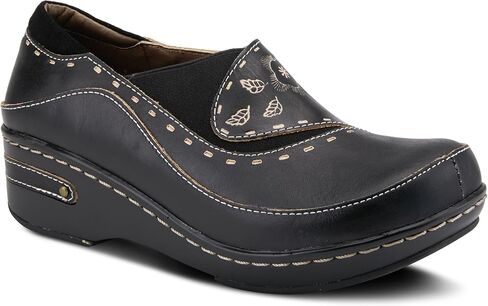 Spring Step L'Artiste Burbank Leather Clogs for Women | Designer Hand-Painted Slip-On Shoes | Ladies Casual Platform Clog in Saudi Arabia