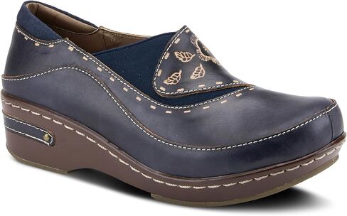 Spring Step L'Artiste Burbank Leather Clogs for Women | Designer Hand-Painted Slip-On Shoes | Ladies Casual Platform Clog in Saudi Arabia