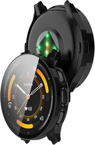 واقي شاشة متوافق مع الساعة الذكية Garmin Venu 3S مقاس 41 مم، حافظة واقية مقاومة للصدمات من جميع النواحي مع غطاء حماية واقي للشاشة لـ Garmin Venu 3S (ليس لـ Venu 3) (أسود) in Saudi Arabia
