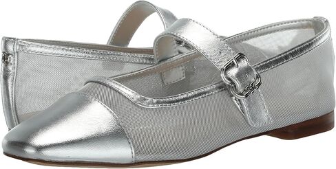 Sam Edelman Women's Miranda Mary Jane Flat, Soft Silver, 7.5 in Saudi Arabia