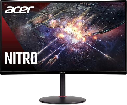 شاشة ألعاب Acer Nitro مقاس 27 بوصة 1500R منحنية بدقة Full HD للكمبيوتر الشخصي | AMD FreeSync Premium | 240 هرتز | 1 مللي ثانية VRB | مكبرات الصوت | HDR10 | ErgoStand | متوافق مع تركيب VESA | 1 x DP 1.4 & 2 x HDMI 2.0 | XZ270 X2bmiiphx in Saudi Arabia