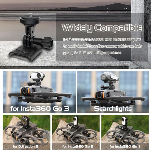 Sports Camera Mount for DJI Avata 2, Compatible with DJI Osmo Pocket 3/Action 4, for Insta360 X4/X3/ONE X2/GO 3/GO 2, for Go Pro Hero 12/11/10/9 Camera Connector Holder Extension Adapter in Kuwait