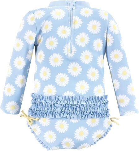 Hudson Baby Baby Girl's Rashguard Toddler Swimsuit, Blue Daisy, 3-6 Months in Kuwait