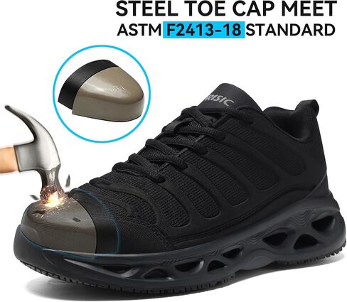 Steel Toe Shoes for Men Women Comfortable Lightweight Safety Shoes Indestructible Non Slip Work Shoes for Men Puncture Proof Composite Toe Sneakers for Construction in Saudi Arabia