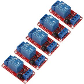 5Pcs DC 5V 1 Channel Relay Module Board Shield with Optocoupler Isolation Support High or Low Level Compatible Development Board Trigger