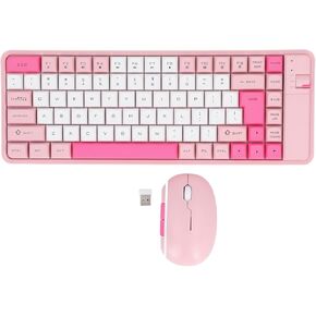 Wireless Keyboard and Mouse Combo for Windows, Bluetooth 2.4 GHz Wireless Receiver Keyboard Mouse Set, 84 Keys QWERTY Layout Keyboard, Adjustable DPI Mouse ()