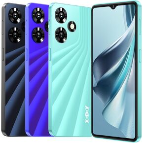 Xgody 13 Pro Unlocked Cell Phone 6.56'' HD AI Face Unlock, Android 10 Mobile Phone, Dual SIM, 2GB RAM+16GB Storage, Expandable to 256GB, 15MP+5MP Dual Camera, All Long Battery Life Smartphone(Blue) in Kuwait