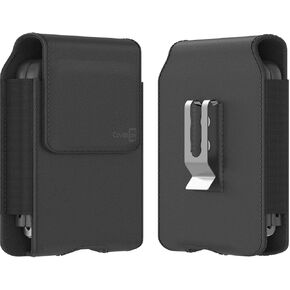 CoverON Holster for Motorola Razr (2023) Razr+ Razr (2020/2019) - Cell Phone Case with Belt Clip ID Card Carrying Vertical Leather Pouch with Case On