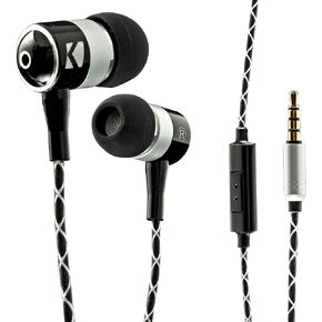 KICKER Bluetooth Wireless Earbuds | Passive Noise Reducing Headphones Earbuds w/Built-in Mic with Multi Function Button Volume Control | Sweat and Water Resistant