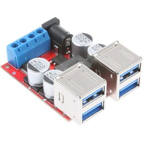 NOYITO 8A 4 USB Charger Power Supply Module DC 12V 24V 8-35V Buck to DC 5V 2A 4-Port USB for Car Charger Module 5V Device