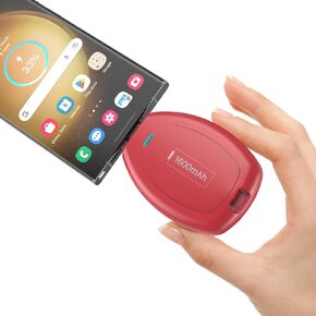 شاحن محمول بسلسلة مفاتيح USB-C، بنك طاقة صغير بقدرة 1600 مللي أمبير في الساعة، حزمة بطارية مدمجة للغاية، جراب طوارئ لأجهزة Android من النوع C وSamsung وPixel وMoto وما إلى ذلك - أبيض in Kuwait