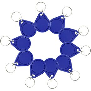 JASAG 10pcs Rewritable UID Smart Keys, Mi-Fare 1K S50 RFID Cards Token NFC Tag Copy Fobs, 13.56MHz ABS Access Control Writable Copy Card, Comply ISO 14443A, Block 0 Sector