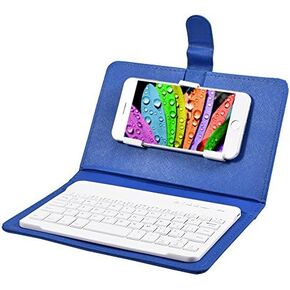 Sanpyl Bluetooth Keyboard for Phone, Mini Portable Bluetooth Keyboard with Flip Protective Cover Foldable Keyboard Case, Suitable for 4.5"-6.8" Smartphone Mobile Phone(Black)