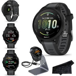 Garmin Forerunner 570 42mm GPS Running Smartwatch, Black | Advanced Training & Recovery, Sleep Coach, Heart Rate, Download Music, Up to 10 Day Battery | Signature Series Power Bundle