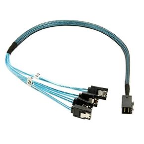 Cablecc Internal Mini SAS SFF-8643 Host to 4 SAS 29Pin SFF-8482 Target Disk 6Gbps Data Server Raid Cable 50CM