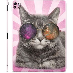Glossy Glitter Skin Compatible with Apple iPad Pro 13 (M4) 2024 - Galaxy Cat - Premium 3M Vinyl Protective Wrap Decal Cover - Easy to Apply | Crafted in The USA by MightySkins