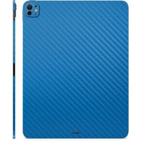 Carbon Fiber Skin Compatible with Apple iPad Pro 13 (M4) 2024 - Solid Blue - Premium 3M Vinyl Protective Wrap Decal Cover - Easy to Apply | Crafted in The USA by MightySkins