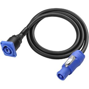 XMSJSIY Powercon Cable Connector 3 Pin AC Powercon Male to Female Powercon D Type Panel Mount Power Adapter Extension Cable Quick Lock Aviation Connector PowerCON Input Plug to Socket - 1M/3.2FT