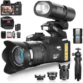 كاميرات DSLR كاميرا رقمية 33 ميجابكسل FHD 1080P كاميرا فيديو كاميرات رقمية ذات تركيز تلقائي للتصوير الفوتوغرافي 24X كاميرا تسجيل فيديو بتكبير رقمي لليوتيوب مع حامل ثلاثي القوائم و3 عدسات in Kuwait