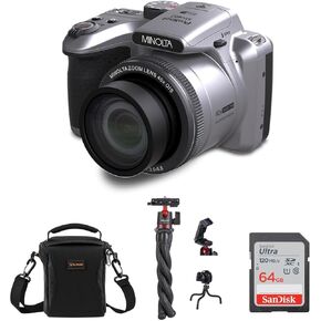 Minolta MINOLTA ProShot MN40Z 20 MP Digital Camera w/40x Optical Zoom and FHD Video Kit, Silver