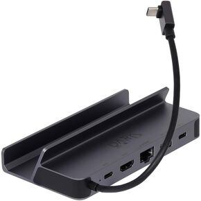 Monoprice 6-in-1 Steam Deck Dock USB-C Charging Station with HDMI 2.0 4K@60Hz, Gigabit Ethernet, USB-A 3.2, 100W USB-C PD Input Port, Compatible with Steam Deck OLED and LCD Models - Dark Matter