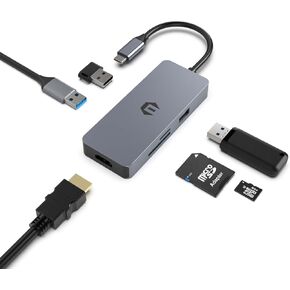 Tiergrade 6 in 1 USB C Hub with 4K HDMI 2 USB 2.0 & 1 USB 3.0 5Gbps Multiport Hub for MacBook Pro, MacBook Air, Dell XPS, Lenovo Thinkpad, HP Laptops and More