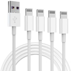 6ft i Phone Charger 4Pack,Lightning Cable 9 Foot,MFi Certified Long Charging Cord 6 feet Compatible with i Phone 11/Pro/Max/SE/X/XS Max/XR/8/8 Plus/iPad/iPod (White)