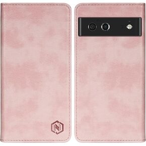 حافظة محفظة لهاتف Google Pixel 6 مع [حجب RFID] حافظة هاتف واقية من الجلد قابلة للطي مغناطيسية قوية لهاتف Google Pixel 6 (6.4 بوصة - بني) in Kuwait