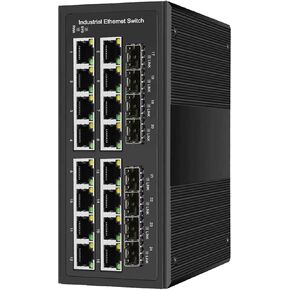 Industrial Gigabit Managed Switch - 8 Ports 10/100/1000Mbps Web Management DIN Rail Ethernet Switch with 2 SFP Slots, Network Switch Support Ring Network, VLAN, STP/RSTP