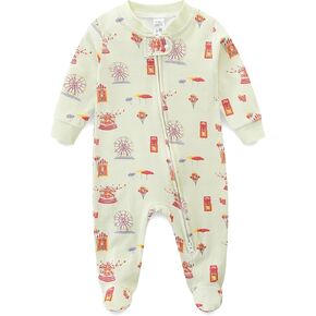 Unisex Baby Boy and Girl Zipper Onesie Toddler Footie One-Piece Infant Romper Jumpsuit