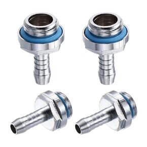 uxcell Brass Hose Fitting G1/4 Thread with OD 4mm Nozzle for PC Water Cooling System 4pcs