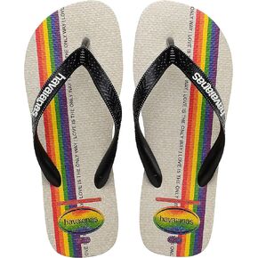 Havaianas Women Top Pride Flip Flops - Pride & Rainbow Shoes for Women - Black/Black, 11/12