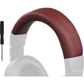 SOULWIT Protein Leather Headband Cover for Audio Technica ATH M40, M40X Headphones, Replacement Headstrap Pad Repair Part (Black)
