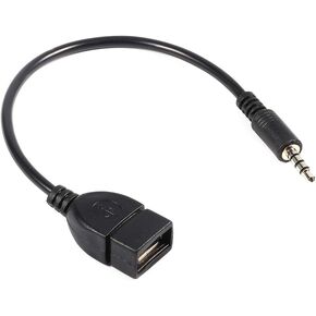 3.5mm Male Audio AUX Jack to USB 2.0 Type A Female Cable
