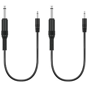 2 Pack 3.5mm 1/8" TS Mono Male Plug to 6.35mm 1/4" Mono Male Adapter Audio Cable Cord