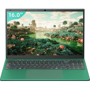 16" Green Laptop, Celeron N5105 CPU, DDR4 16GB RAM 1T SSD, FHD IPS Display, Backlit KB,Fingerprint Unlock, USB 3.0, HDMI, WIFI/BT, Perfect for Work, Study and play! (Green, 16G+1T SSD)