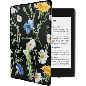 MOSISO Case Compatible with Kindle All-New 10th Generation 2019, PU Leather Daisy Smart E-reader Shell Protective Tablet Cover with Auto-Wake/Sleep Function and Magnetic Closure, White