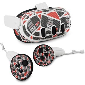 MightySkins Carbon Fiber Skin Compatible with Meta Quest 3 - Retro Controllers 3 | Protective, Durable Textured Carbon Fiber Finish | Easy to Apply