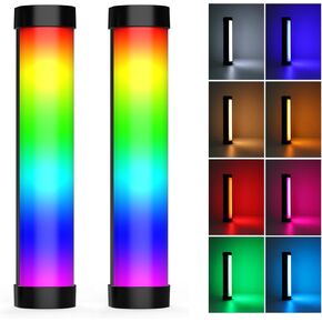 LUXCEO 2Pack Handheld Light Wand, Multicolor RGB LED Video Light for Photography, 2000mAh Rechargeable Mini Light Stick Dimmable 3000K-6000K CRI95+ Professional Tube Lights for YouTube, TikTok