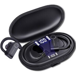 Bluetooth Earbuds with Ear Hook,Bluetooth Headphones with Mic,Sports Ear buds,Display Case,11H Playbacktime on a Single Charge, Over The ear,Waterproof Bluetooth Headset,for Gym Running Workout