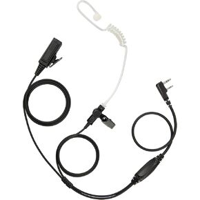 BCT22-K2 2-Wire Clear Tube Earphone Compatible with BaoFeng BTECH UV-5R UV-5RA UV-5RE UV-5R3 BF-F8HP UV-82HP Kenwood 2-PIN 2 Pin Radios NX-1200 NX-1300 NX-P1200 NX-P1300 NX-3220 NX-3320