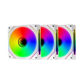 PANO-MOUNTS 120mm Infinity Mirror Addressable RGB PWM Cooling Fans 5V 3Pin ARGB with 12V 4Pin PC Computer CPU Cooler Radiator Case Fan 800-1600RPM White 3-Pack…